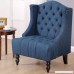 Giantex Sofa Tufted Tall Wingback Vintage Tufted Fabric Accent Chair Home Furniture Nailhead Armchair (Navy) - B079Y59XJ8