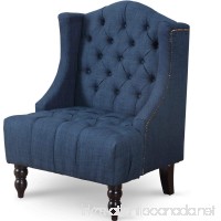 Giantex Sofa Tufted Tall Wingback Vintage Tufted Fabric Accent Chair Home Furniture Nailhead Armchair (Navy) - B079Y59XJ8