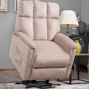 Harper&Bright Designs Power Lift Chair Soft Fabric Recliner Lounge Living Room Sofa with Remote Control - B07BZPKCT2