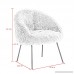Inspired Home Ana White Fur Accent Chair - Metal Legs | Upholstered | Living Room Entryway Bedroom - B073HCRVZR