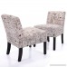LAZYMOON Leisure Armless Chair Modern Contemporary Upholstered French Script Couch Seat Accent Chair Living Room Chair Set(2 PCs) - B078XS35WD