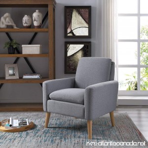 Lohoms Modern Accent Fabric Chair Single Sofa Comfy Upholstered Arm Chair Living Room Furniture Grey - B07FD9B91V