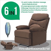 Massage Recliner Chair Microfiber Mecor Heated Vibrating Sofa Ergonomic Lounge 8 Point Massage with Remote Living Room (Chocolate) - B07F1PXWR1
