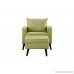 Mid-Century Brush Microfiber Modern Living Room Large Accent Chair with Footrest/Storage Ottoman (Green) - B076CYLRC3