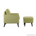 Mid-Century Brush Microfiber Modern Living Room Large Accent Chair with Footrest/Storage Ottoman (Green) - B076CYLRC3