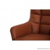 Modern Living Room Bonded Leather Tufted Armchair with Gold Color Legs (Camel Brown) - B07BF5MJDS