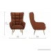 Modern Living Room Bonded Leather Tufted Armchair with Gold Color Legs (Camel Brown) - B07BF5MJDS