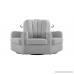Modern Swivel Armchair Rotating Accent Chair for Living Room with Pleated Back (Light Grey) - B079PP7GJX