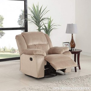 Oversize Brush Microfiber Rocker and Swivel Recliner Living Room Chair (Beige) - B074HVSNH6