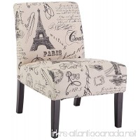 Roundhill Furniture Goodale Script Linen Print Fabric Armless Contemporary Oversize Accent Chair - B01GSPS494