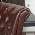 Shafford Brown Tufted Leather Club Chair w/Rolled Arms and Back - B007Q29HHW