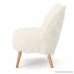 Soho Glam White Faux Fur Chair - Shaggy Faux Fur Accent Chair - Faux Sheepskin Chair - B076KX2T2Y