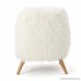 Soho Glam White Faux Fur Chair - Shaggy Faux Fur Accent Chair - Faux Sheepskin Chair - B076KX2T2Y