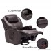 SUNCOO Massage Recliner Bonded Leather Chair Ergonomic Lounge Heated Sofa with Cup Holder 360 Degree Swivel Manual Recliner-Brown-11 IN 1 - B01AD9XX92