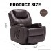 SUNCOO Massage Recliner Bonded Leather Chair Ergonomic Lounge Heated Sofa with Cup Holder 360 Degree Swivel Manual Recliner-Brown-11 IN 1 - B01AD9XX92