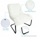 Zenree Comfortable Padded Folding Chair Upholstered Vanity Accent Lounge Chair Sherpa Soft for Living Room Dorm Bedroom Teen's Den White - B071DNZ3Y4