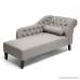 Baxton Studio Aphrodite Tufted Putty Linen Modern Chaise Lounge Gray - B00B3U25RW