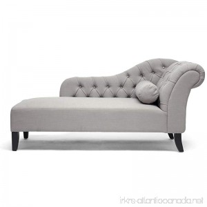 Baxton Studio Aphrodite Tufted Putty Linen Modern Chaise Lounge Gray - B00B3U25RW