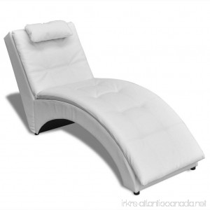 Chaise Lounge Chair Indoor Modern Sofa Bed Artificial Leather White Upholstered - B075WVYQBP