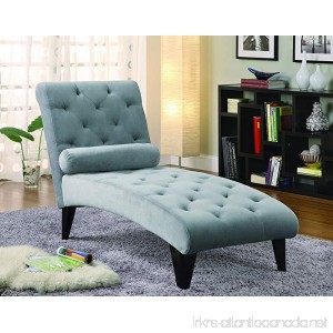 Coaster Transitional Grey Velour Tufted Living Room Chaise - B005GLEHTI