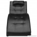Festnight Chaise Longue Sofa Chair Soft Sleeper Bed with Pillow Black/ White - B073VFYQ9G