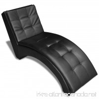 Festnight Chaise Longue Sofa Chair  Soft Sleeper Bed with Pillow Black/ White - B073VFYQ9G