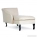 GHP White Velveteen Nailhead Trim Open Lid Spa Chaise Lounge Chair with Storage - B07DQJ2MB8
