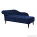 Jennifer Taylor Home Chaise Lounge Right Arm Facing Navy Blue Velvet Hand Tufted - B01COCD4WC