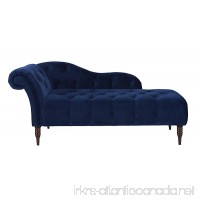 Jennifer Taylor Home Chaise Lounge  Right Arm Facing  Navy Blue  Velvet  Hand Tufted - B01COCD4WC