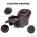 Mecor Massage Recliner Chair Heated Electric Leather Living Room Lounge Sofa with Cup Holder 360 Swivel Brown - B07F6X3H22