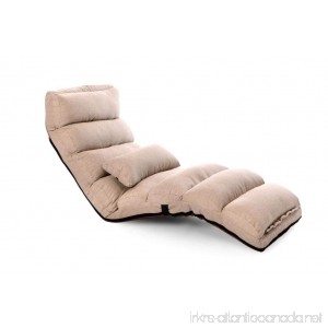 Porpora Relaxing Folding Futon Sofa and Comfortable Lounge Sofa Beige - B071VM2825