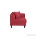 Sofamania Large Classic Velvet Fabric Living Room Chaise Lounge with Nailhead Trim (Red) - B077VKFQTZ
