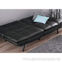 Faux Leather Split Seat Futon with Memory Foam and Recycled Foam Stuffing - B01IGG0VZS