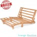 Nirvana Futons Tri-Fold Wood Futon Frame Full Size Sofa Bed Lounger - (Affordable Space Saver Natural Finish) Ideal for Small Spaces RVs and Dorm Rooms - B01N8QKRWA
