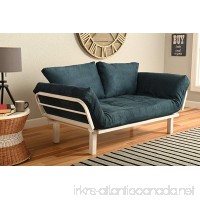 White Metal Frame Small Futon Lounger Furniture for Studio Loft College Dorm Apartments Guest Room Bedroom Covered Patio Sunroom or Porch-Twin Size - B073HC5W78