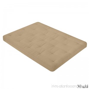 WOLF Corporation Serta Ella Convoluted Foam Cotton and Polyester Blend 8-inch Futon Mattress Bed in a Box Made in the USA Khaki Twin - B073KY2P53