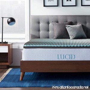 LUCID 2.5 Inch Duo Foam Bamboo Charcoal Mattress Topper - Dual Density Bamboo Charcoal and Gel Memory Foam - Hypoallergenic and Temperature-Regulating for Optimum Comfort - Twin XL - B07F8Y2GJ8