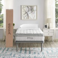 Modway AMZ-5768-WHI Jenna 10” Twin Innerspring Mattress Quilted Pillow Top - Individually Encased Pocket Coils - 10-Year Warranty - B078KNTLGM