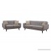 AC Pacific Crystal Collection Upholstered Gray Mid-Century 2-Piece Living Room Set with Tufted Sofa and Loveseat and 4 Accent Pillows Gray - B01M4IMCVS
