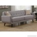 AC Pacific Crystal Collection Upholstered Gray Mid-Century 2-Piece Living Room Set with Tufted Sofa and Loveseat and 4 Accent Pillows Gray - B01M4IMCVS