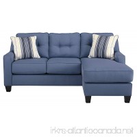 Benchcraft - Aldie Nuvella Contemporary Sofa Chaise Sleeper - Queen Size Mattress Included - Blue - B06X19Q8ZT