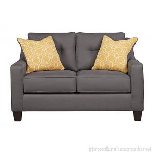 Benchcraft - Aldie Nuvella Contemporary Upholstered Loveseat - Gray - B06X3SYQDT