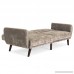 Best Choice Products Velour Fold Down Futon Sofa Bed Furniture w/Armrests Rib Tufted Back Wood Frame - Taupe - B07CZS4LRP