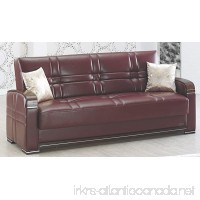 BEYAN Manhattan Collection Modern Living Room Convertible Folding Sofa Bed with Storage Space  Includes 2 Pillows  Burgundy - B00DN4S4EO