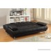 Coaster Casual Faux Leather Convertible Sofa Bed with Removable Armrests and Chrome Base Black - B00S54K9OU