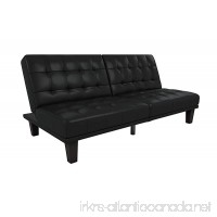 DHP Dexter Futon and Recliner Lounger  Multi-functional Sofa for Small Spaces  Black Faux Leather - B073DWW1C3