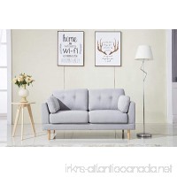 Divano Roma Furniture Mid Century Modern Ultra Plush Linen Fabric Sofa Color Dark Grey and Light Grey (Light Grey) - B01KBKJLEY