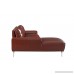Divano Roma Furniture - Modern Real Leather Sectional Sofa L-Shape Couch w/Chaise on Left (Light Brown) - B079XVH2RQ