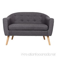 FCH Modern Gray Fabric Love Seat Mid Century Upholstered Accent 2 Seat Sofa Home Furniture Couch - B079RX1PJP