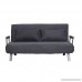 HOMCOM 58 Suede Convertible Sleeper Sofa - Gray - B01BMW2A6Q